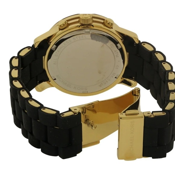 Michael Kors Runway Black and Gold Watch MK5191 - Picture 7 of 10